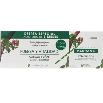 KLORANE CAPSULAS FUERZA Y VITALIDAD CABELLO Y UÑAS 90 CAPS