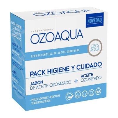 Pack higiene y cuidado jabón y aceite ozono OZOAQUA