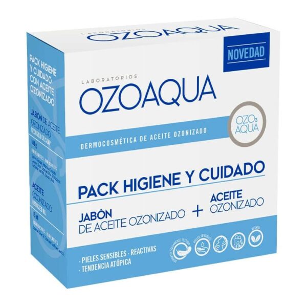 Pack higiene y cuidado jabón y aceite ozono OZOAQUA