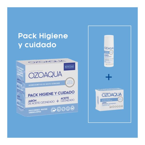 Pack higiene y cuidado jabón y aceite ozono OZOAQUA